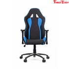 Swivel Black And Blue Leather Gaming Chair With Lumbar Support System