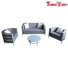 Eğlence açık alüminyum bahçe mobilyaları kanepe, otel bahçe masa ve sandalyeler seti