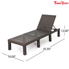 Çin Yastık olmadan Polietilen Hasır Açık Patio Lounge Sandalyeler 76.60 * 25.50 * 12.00 İnç Fabrika