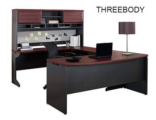 Space Saving Modern Office Furniture Pro Linea U Corner Computer Desk With Hutch