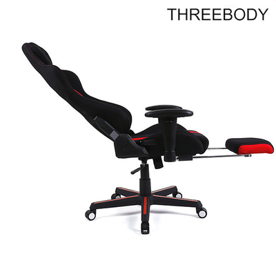 Reclining breathable cushion chair with the footrest for gaming pc racing computer lounge