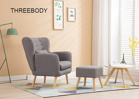 Single Seater Contemporary Bedroom Furniture Dark Grey Modern Fabric Sofa