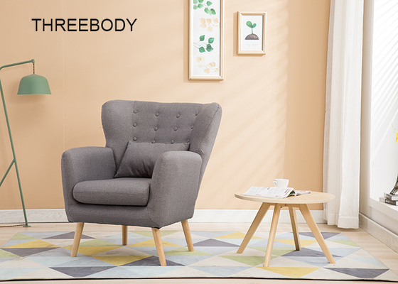 Single Seater Contemporary Bedroom Furniture Dark Grey Modern Fabric Sofa