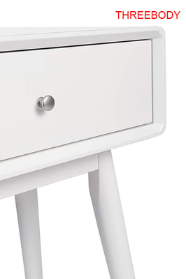French White Contemporary Bedroom Furniture Wood Rory One Drawer Side Table