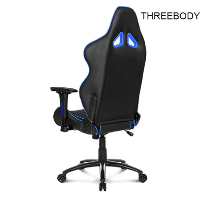 PU Leather X Racer Gaming Chair , Black And Blue Car Seat Computer Chair