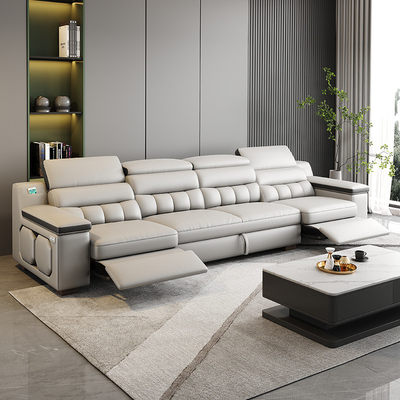 Italian Style Minimalist Multi-Functional Foldable Electric Leather Sofa Bed 320*165*93CM