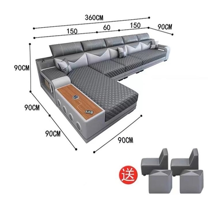 En's Fun Nordic Modern Simple U-Shaped Fabric Sofa Combination For large apartment Living Room
