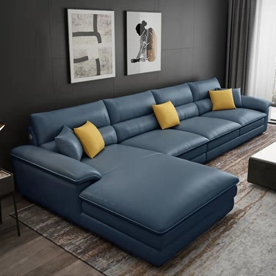 En's Fun Small Apartment  Nordic Style Modern Simple Living Room L-Shaped Leather Sofa