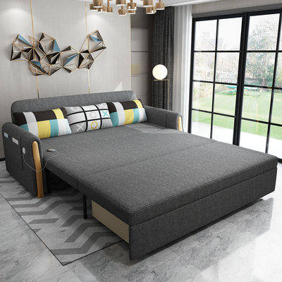 En's Fun Nordic Style Modern Simple Multi-functional Foldable And Washable  Living Room Fabric Sofa Bed Combination