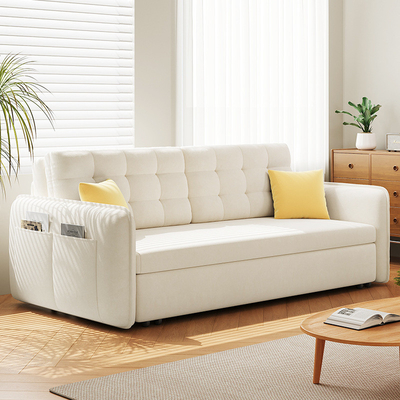 Jieshun Furniture Sliding Iron Frame Rental House Living Room Velvet Lazy Sofa