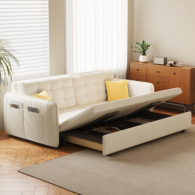 Jieshun Furniture Sliding Iron Frame Rental House Living Room Velvet Lazy Sofa