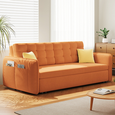 Jieshun Furniture Sliding Iron Frame Rental House Living Room Velvet Lazy Sofa