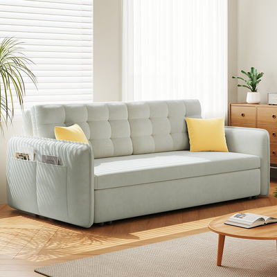 Jieshun Furniture Sliding Iron Frame Rental House Living Room Velvet Lazy Sofa