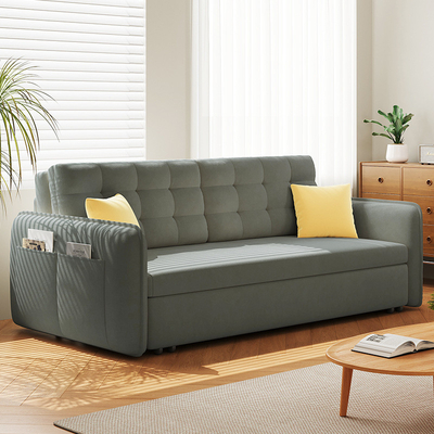 Jieshun Furniture Sliding Iron Frame Rental House Living Room Velvet Lazy Sofa
