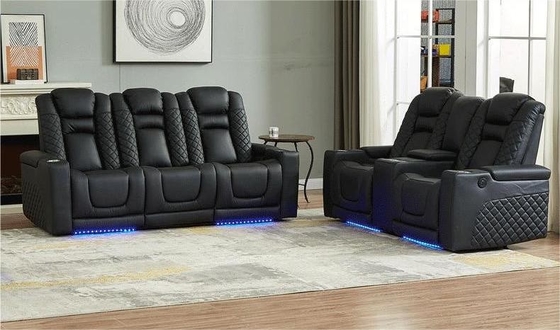 Louis Denny First-Layer Cowhide Genuine Leather Home Theater Living Room Sofa