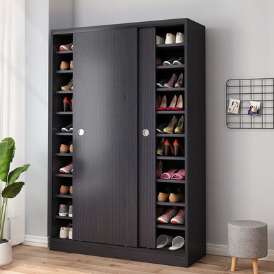 Simple Modern Multi-Layer Large Capacity Household Doorway Wooden Sliding Door Entrance Shelf Storage Shoe Cabinet