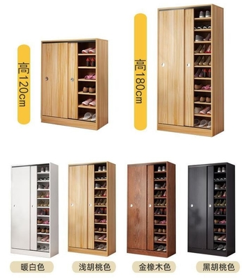 Simple Modern Multi-Layer Large Capacity Household Doorway Wooden Sliding Door Entrance Shelf Storage Shoe Cabinet